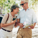 older couple walking together 